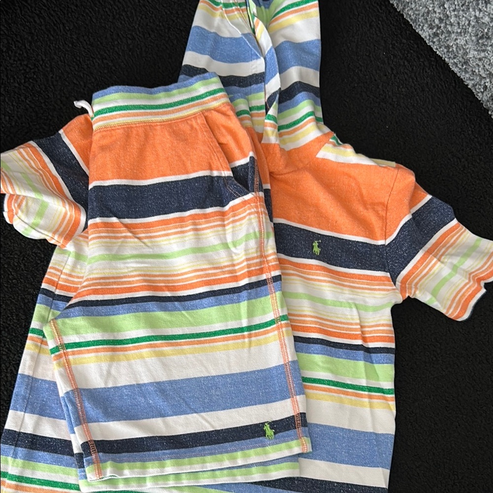 Polo by Ralph Lauren Kids Striped Matching Set - Orange, Blue, Green, White